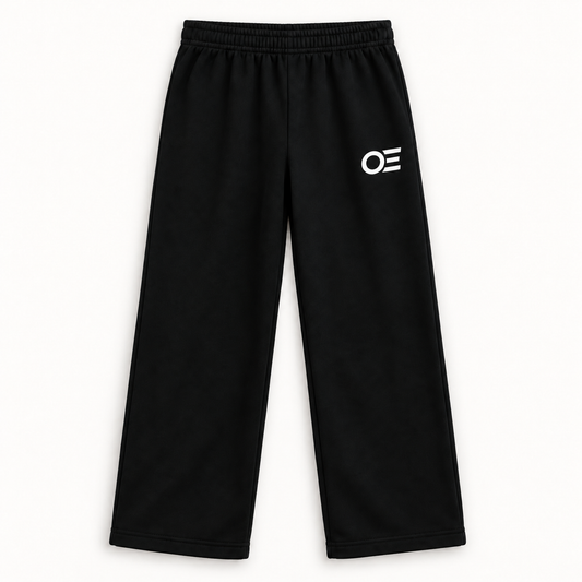 Ocean Edge black baggy fleece trouser front view