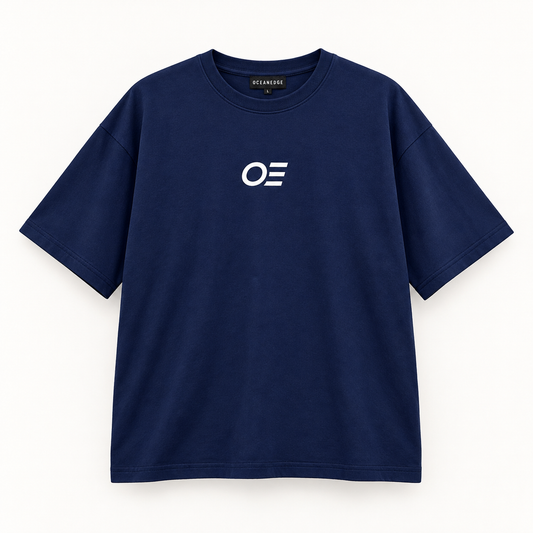 Ocean Edge navy baggy T-shirt front view
