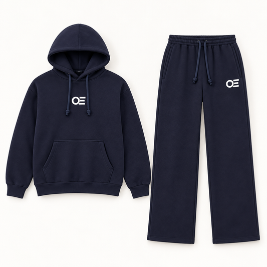 Ocean Edge deep navy fleece tracksuit front view